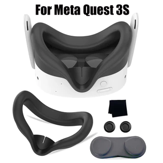 Para Meta Quest 3S VR Fone De Ouvido Silicone Capa Conjunto Máscara Almofada Facial Com Len & Joystick Acessórios Protet