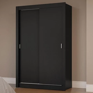 Guarda-Roupa Solteiro 2 Portas de Correr Preto Milano Madesa em Oferta na Shopee