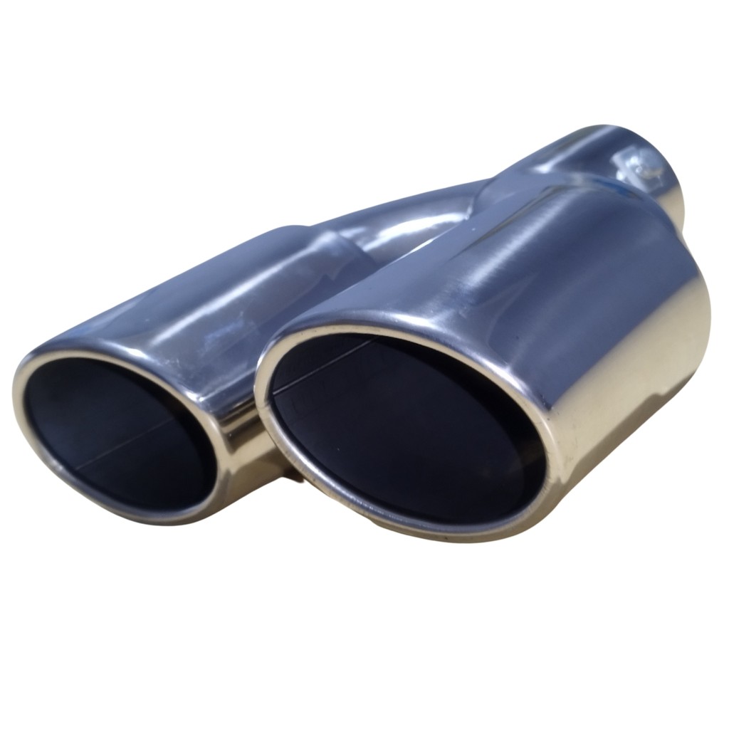 Ponteira Dupla Universal Inox Oval Chanfrada 3,5 Polegadas