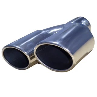 Ponteira Dupla Universal Inox Oval Chanfrada 3,5 Polegadas