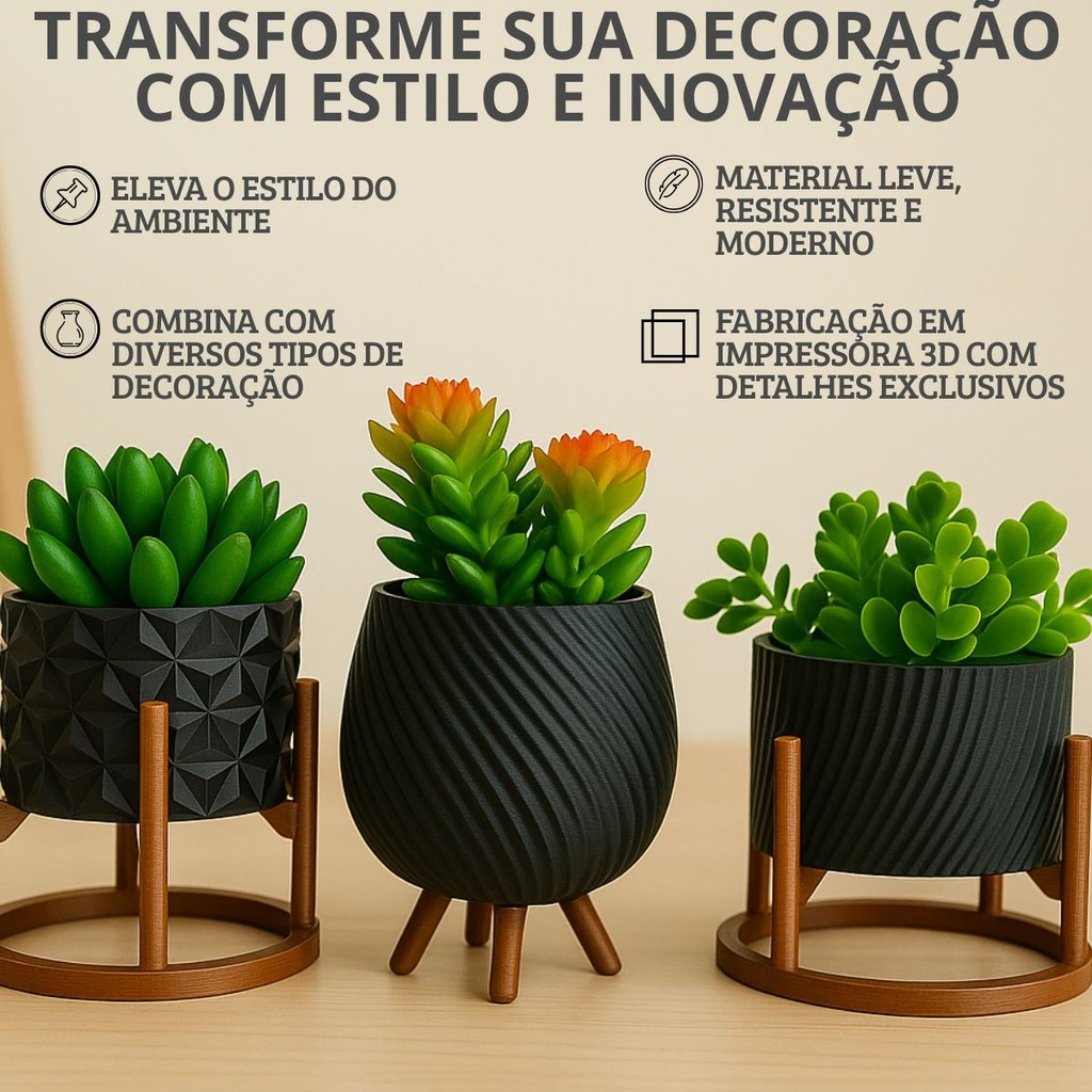 Vaso Cachepot Minimalista - Imagem 3