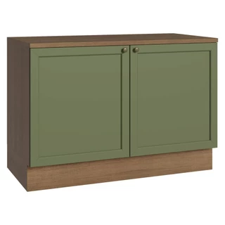 Balcão de Cozinha 120 cm 2 Portas Rustic/Verde Vik Madesa em Oferta na Shopee