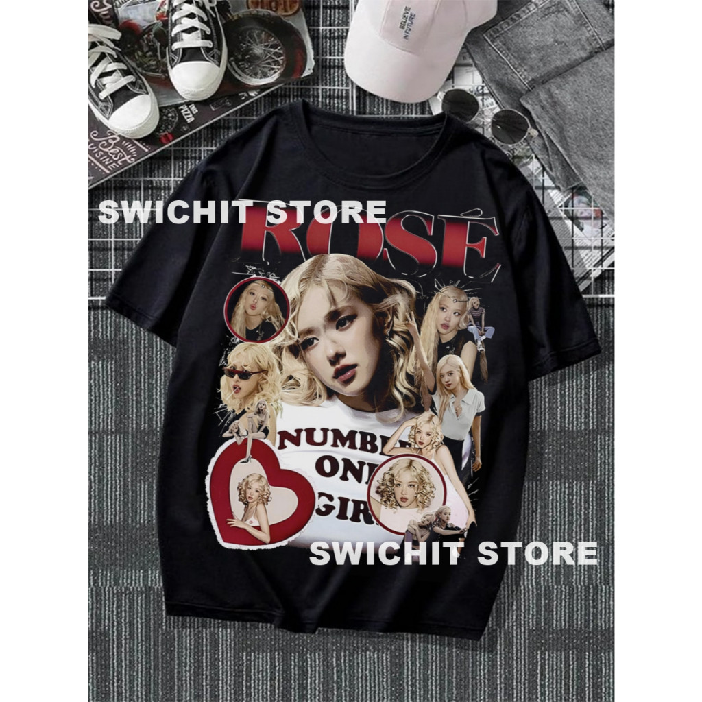 BLACKPINK ロゼ rosie ロージー ROSIE BLACK Tシャツ Camiseta Preta Blackpink Rose Rosie 100% Algodão | Shopee Brasil