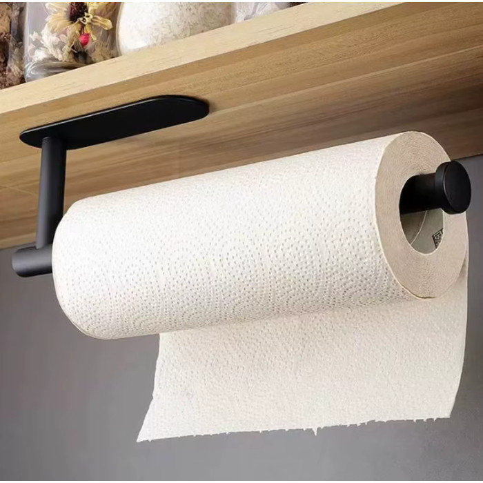 Porta Papel Toalha Suporte Parede Armário Cozinha PRETO 33CM