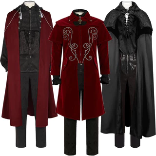 2025 novo estilo Medieval masculino Froke camurça manga longa jaqueta roupas camisa calças terno