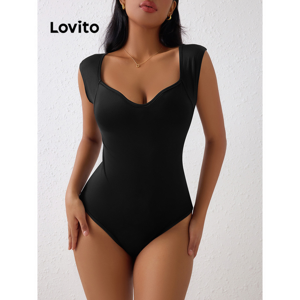 Lovito Body básico liso casual para mulheres LBL13424
