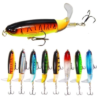 Isca Flutuante 13g Rabo Giratório Popper Trator Hélice De Pesca No Mar Dura Lápis De Água Sub De Estrada Ao Ar Livre Equipamento Cabeça De Cobra , Perca Comum