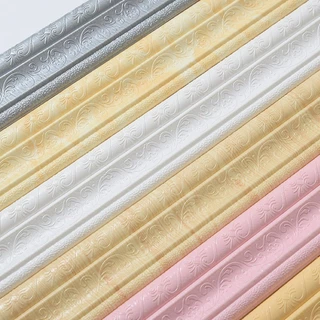 Anti-Colisão 2.3M Linha De Rodapé De Parede 3D De Borda De Sala De Estar Decoração De Casa Autocolante De Papel À Prova D