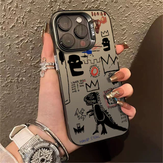 Compatível Com O Estojo IPhone 14 11 12 13 15 PRO MAX 6 7 6S 8 14 15 Plus XR XS 6SPlus 7Plus 6Plus 8Plus 14Plus À Prova De Choque Criativo Para Telefone De Pintura De Dinossauro