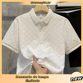 Estoque De Envio Gratuito Venda A Quente top/Fashion light Camisa POLO De Luxo/Summer Nova De Manga Curta/Confortável E Respirável Jovem slim fi