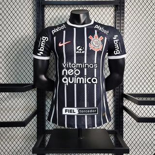 Camisa de futebol 23-24 C-S Masculino Preto Longe Moletom Versão Jogador