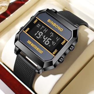 BINBOND Calendário de luxo Data Watch Multi funcional À Prova D' Água Moda Night Light Chronograph