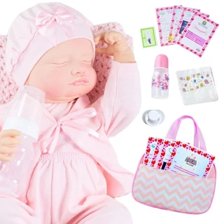 Boneca Bebê Reborn Rosale Silicone Realista Pode dar Banho Bolsa de Maternidade