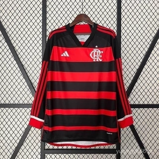 24/25 Camisa Esportiva Manga Longa Masculina do Flamengo Home Futebol