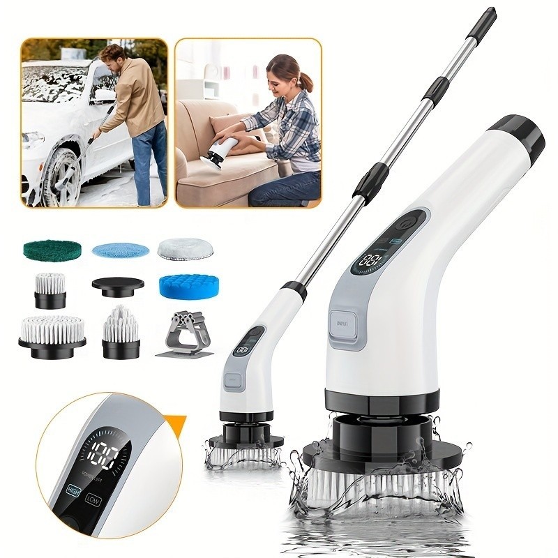 Imagem do produto Escova De Limpeza Ajustável Janela Banheiro E Cozinha Ferramenta 7 Em 1 Recarregável 1
