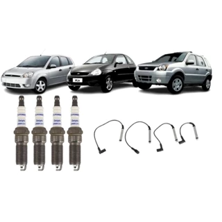 Kit Cabo Vela Ignição Ford Fiesta Courier Ecosport Ka 1.0 1.6 Zetec Rocam