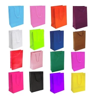 Kit Sacola de Papel para Presente Colorida 25x17x6 cm com 20 uni
