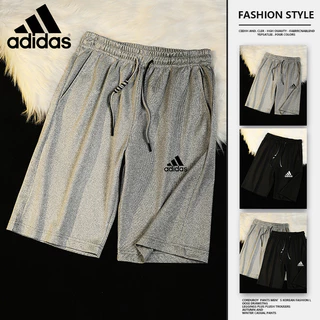 [ADlDAS Shorts] Homens de Verão Homens de Verão Mulheres Mesmo Estilo Sem Pilling Cotton Texture Sweat-Absorbent Cor Sólida Simples Shorts Street Wear Loose Outer Wear Beach Pants Casual Sports Five @