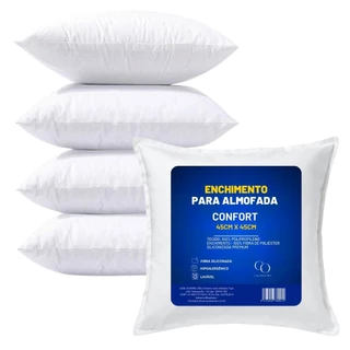 Almofadas Decorativas Para Sofá Cheias Kit 2 4 6 10 Unidades Fibra Siliconada Tamanho 45x45