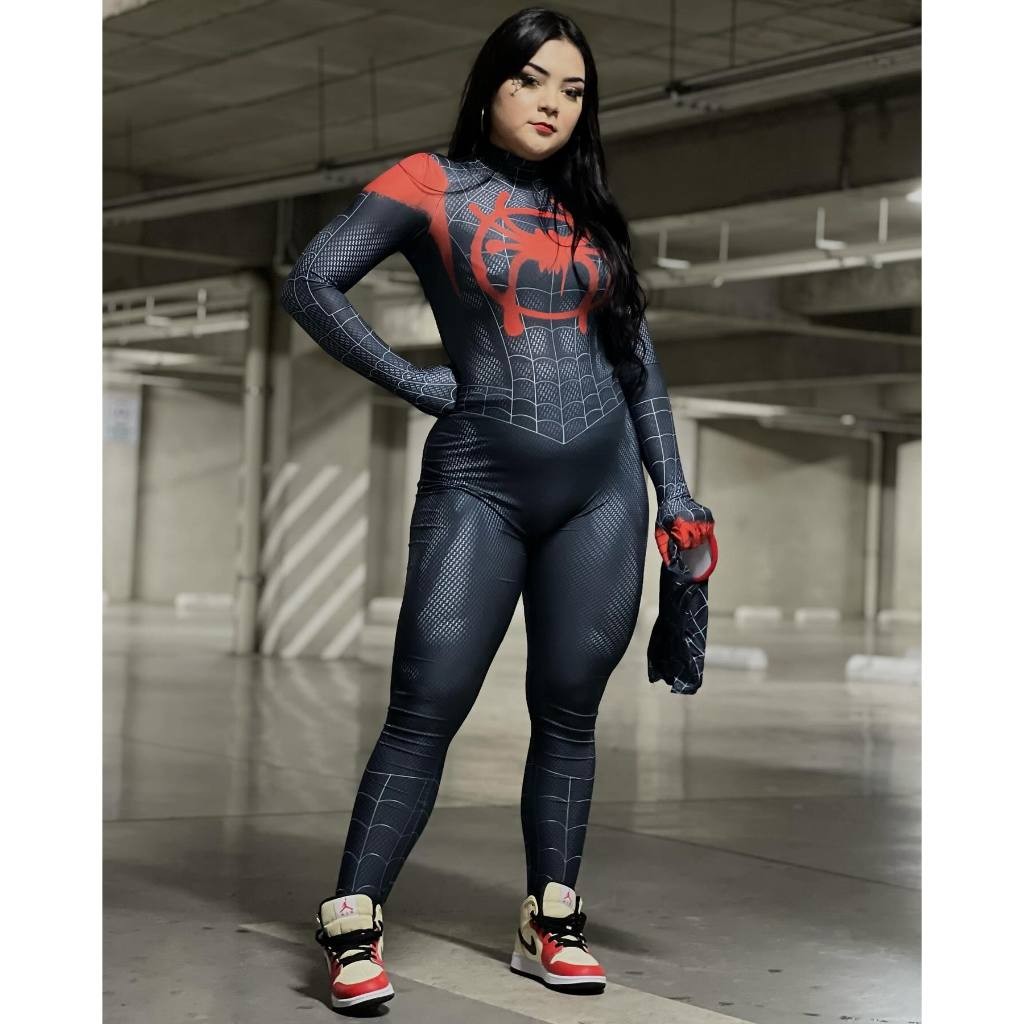 Fantasia Feminina Miles Morales Mulher Homem Aranha Traje | Shopee Brasil