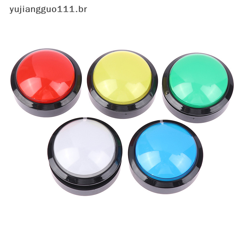 # BR 1Pc 60mm Botões Arcade Grandes Leds Redondos Iluminados Com Microswitch Para Máquinas De Jogos De Bricolagem Peças 12V 32A Dome Light Switch .
