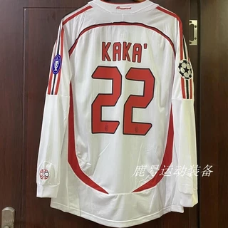 0607ac Milan Retro Jersey Championship Edition Long White Manga Longa Curta Caca Martini Isto Suit