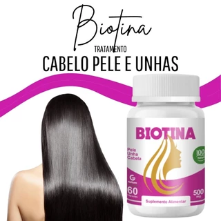 Biotina 60 cáps 500mg GENATURE ENVIO IMEDIATO em Oferta na Shopee