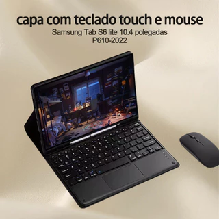 Capa Com Teclado Touch E Mouseab Tab S6 Lite 10.4 polegadas P610-2022 silicone magnética cor sólida