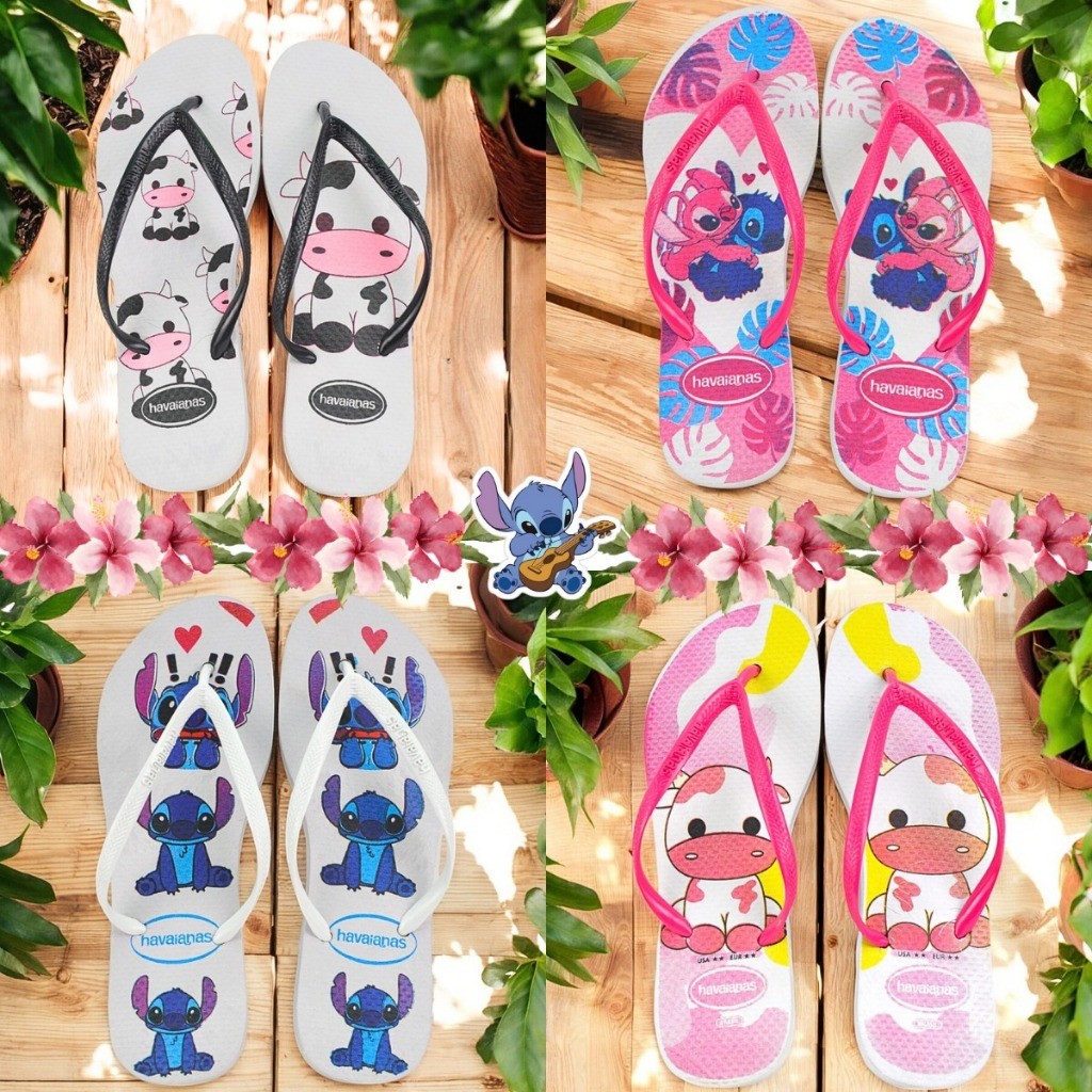 Sandália Feminina Vaquinha Lançamento Stitch Adulto Confortável ...