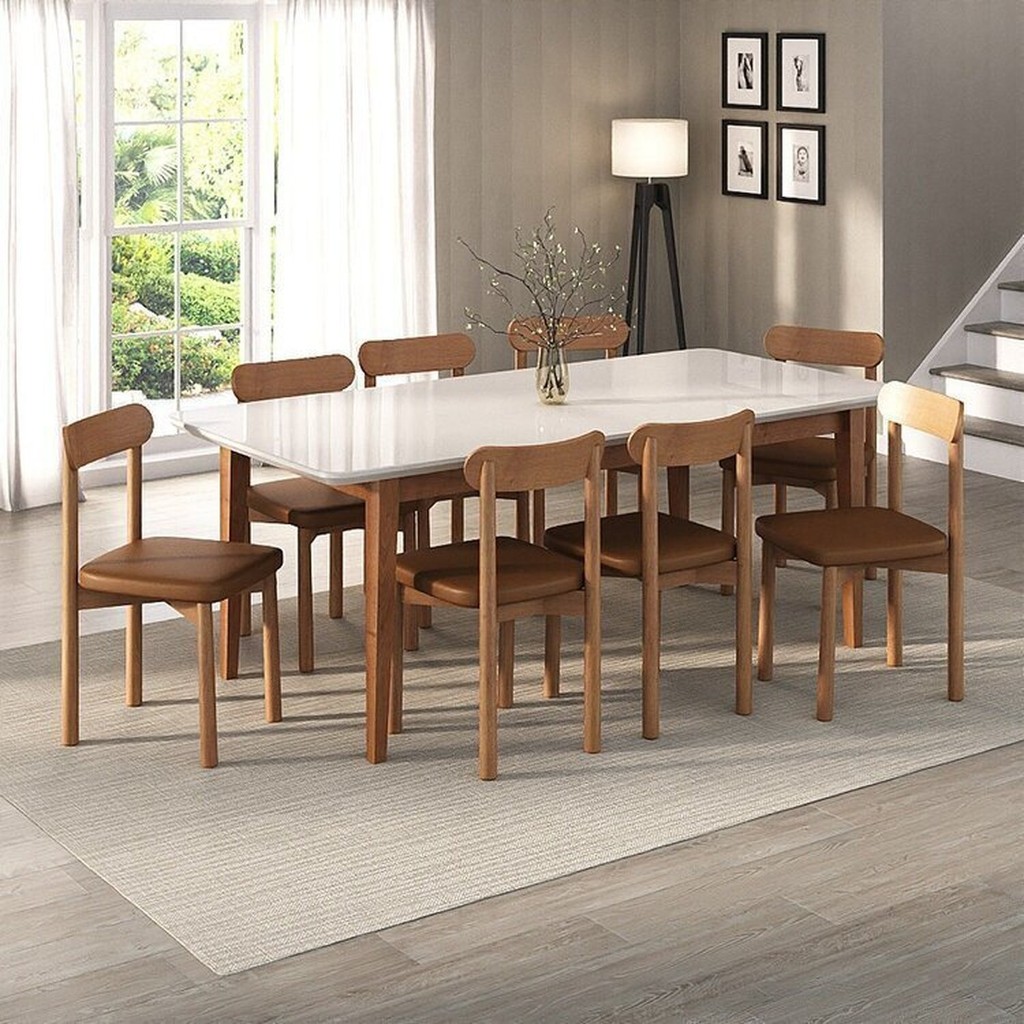 Kit Mesa de Jantar Tangará 210cm e 8 Cadeiras Pitanga Cabecasa ...