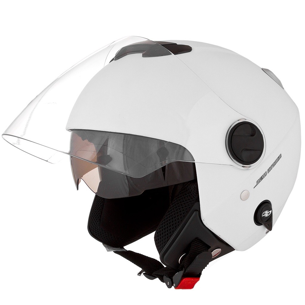 Capacete Aberto Pro Tork New Atomic Solid Fosco Branco e Preto Viseira ...