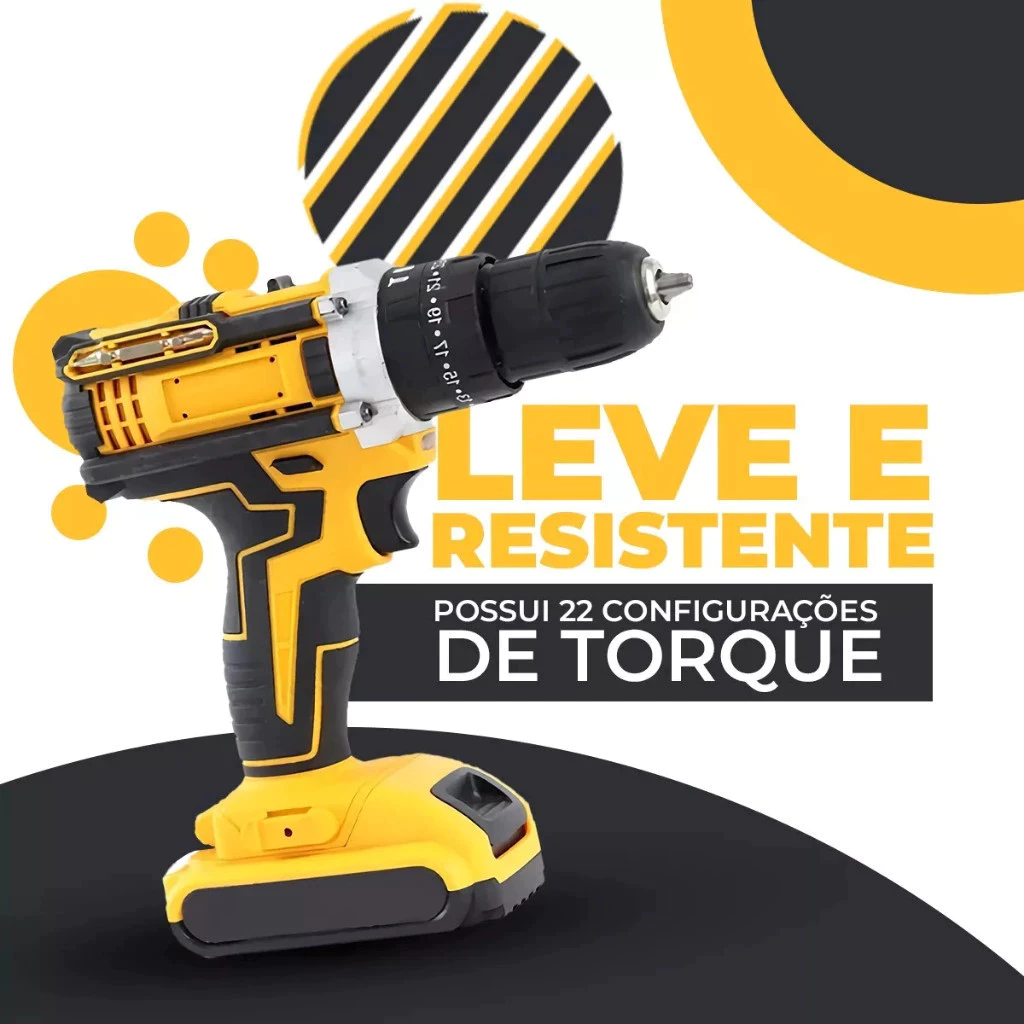 Parafusadeira Furadeira 12V 1 Bateria Com Carregador Bivolt