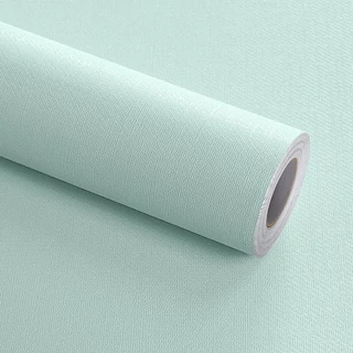 Kit com 10 Metros de Papel de Parede Lavavel Textura Linho Verde Água