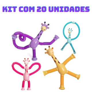 Kit com 30 Girafas Pop Tubo Led Com Ventosa