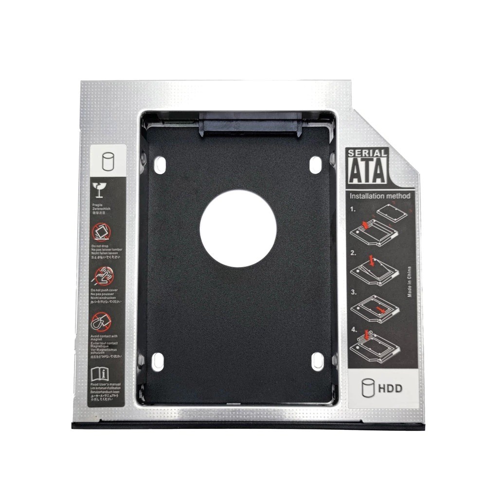 Adaptador Caddy 2° HD SSD/DVD Notebook 9,5mm ou 12.7mm