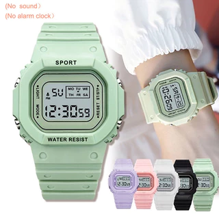 Relógio Digital À Prova D'água Com Design Quadrado Em Cores Doces Unissex Para Estudantes Relógio Digital À Prova D'água Com Design Quadrado Em Cores Doces Unissex Para Estudantes