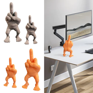 1 Pçs Criativo 3D Dedo Médio Figura Com Pernas Mesa De Escritório Engraçado Gesto De Mão Resina Estatueta Casa Ornamento