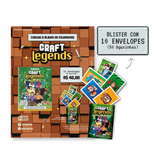 KIT DE 10 ENVELOPES COM 50 CROMOS   ÁLBUM OFICIAL CRAFT LEGENDS em Oferta na Shopee