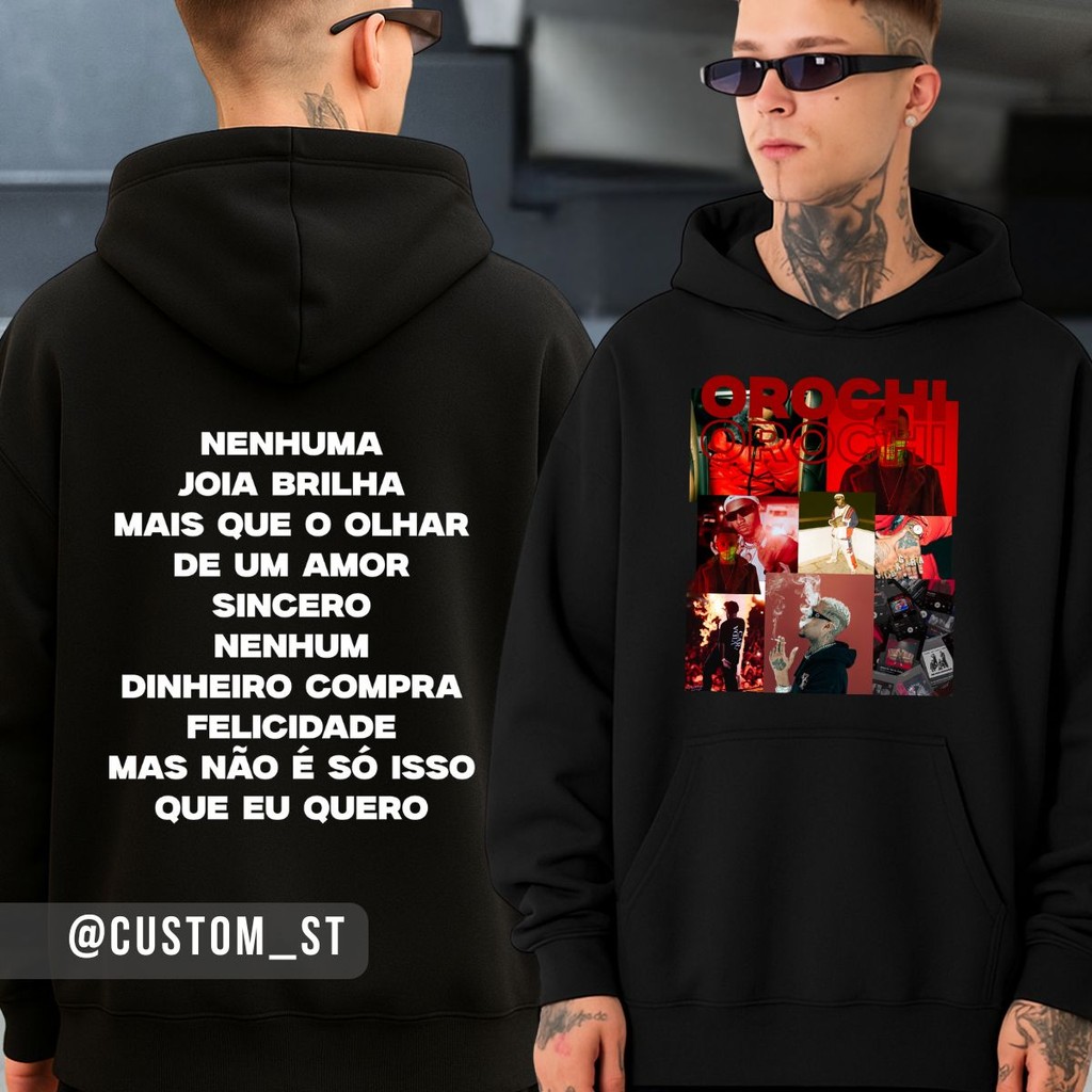Moletom Orochi Vida Rasa Cantor Rap Streetwear 442 Trap