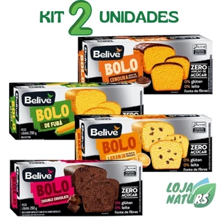 KIT 2 Bolo Sem Glúten Sem Lactose Sem Açúcar 290g - Belive