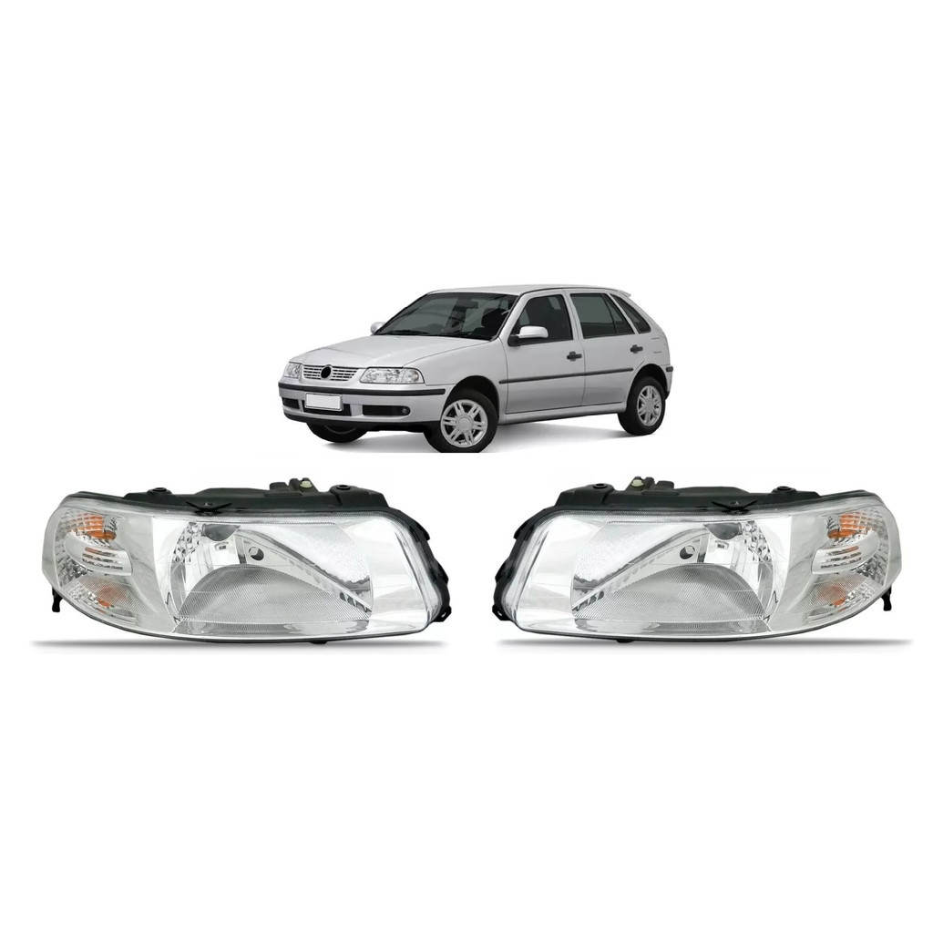Par Farol Gol G3 2001 2002 2003 2004 2005 Simples Cromado | Shopee Brasil