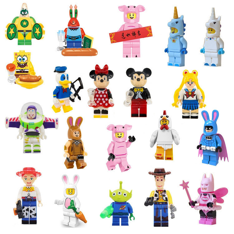 Draw Series Building Block Brinquedos Pato Donald Pato Mickey Minnie ...