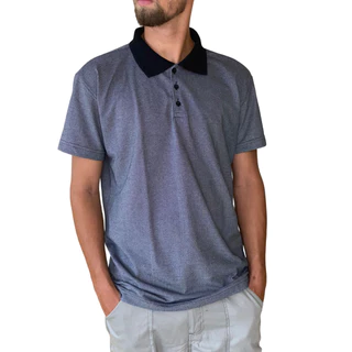 Camisa Polo Cinza Mescla Camiseta Básica Uniforme Piquet