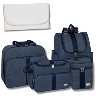 Kit de Bolsa Maternidade 5 Peças com Mochila Clássica