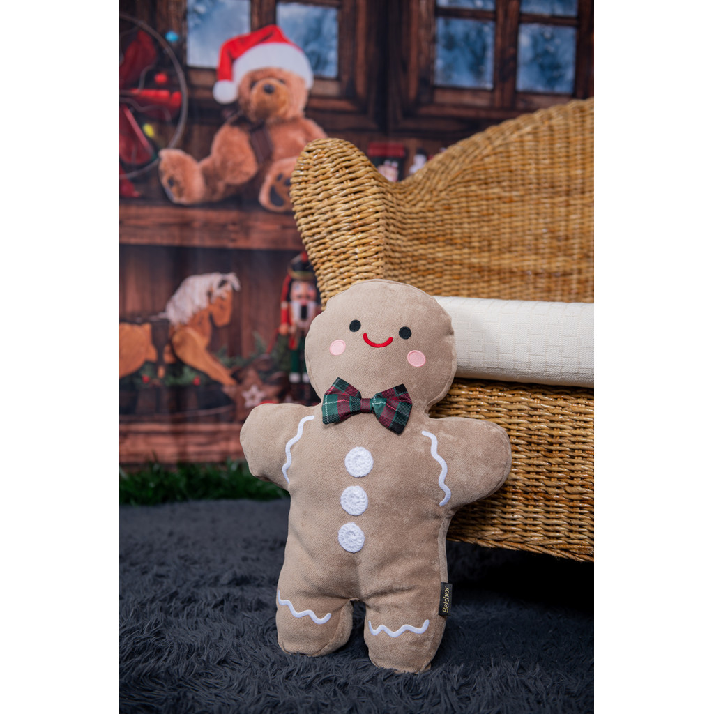 1 Almofada Pelúcia Biscoito de Gengibre 37x52cm GingerBen Natal