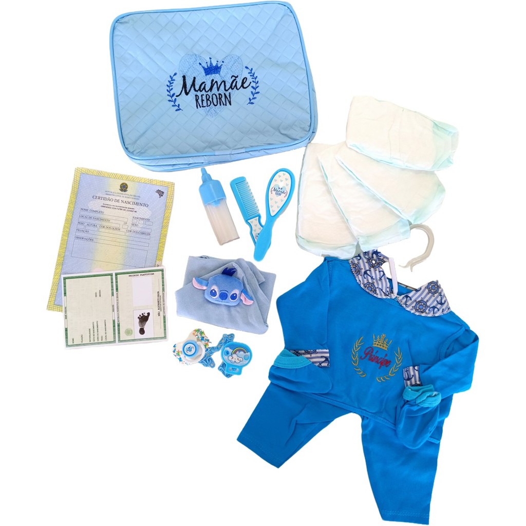 Enxoval Bebê Reborn Menino Realista 18 Acessórios Shopee Brasil
