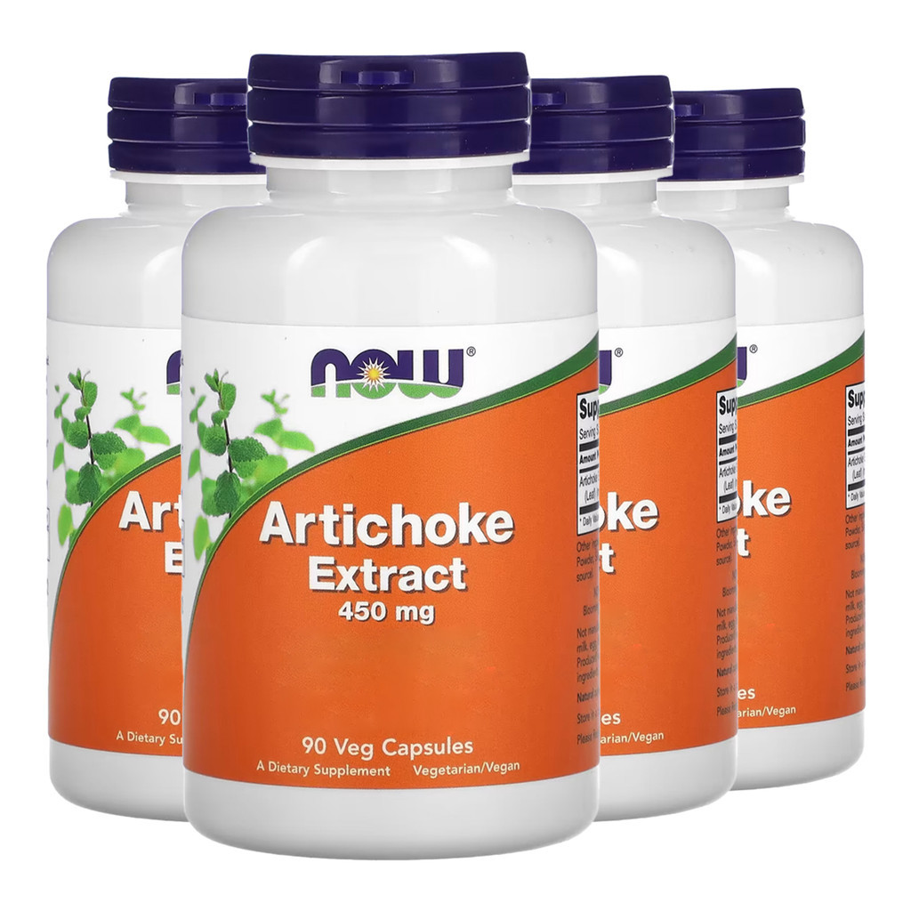 Kit 4x Extrato de alcachofra 450mg Now Foods 90 Cáps Importado /Made in