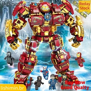 1450 PCS LEGO Heroes Vingadores Homem De Ferro Robô Blocos De Construção Infantil MOC Presentes Modelo De Guerra Filme Técnico