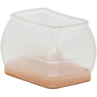 Kit 12 Protetor De Pé Cadeira Retangular Pezinho Silicone