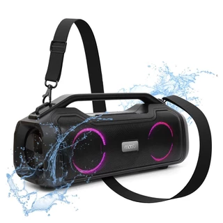 Caixa de Som 80w Moob Fun Bluetooth 5.0 Resistente á Água IPX5 Led TWS Cartão SD Google e Siri